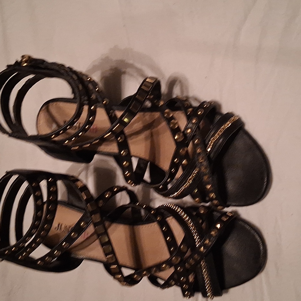 Just Fab Studded Black Sandals